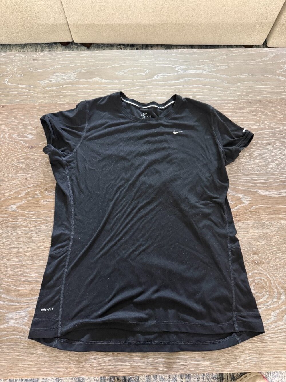 Womens Nike Running dri fit black short sleeve t-shirt top size XL